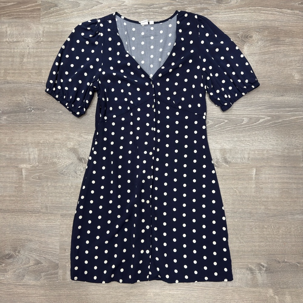 GAP Navy and White Polka Dot Mini Dress